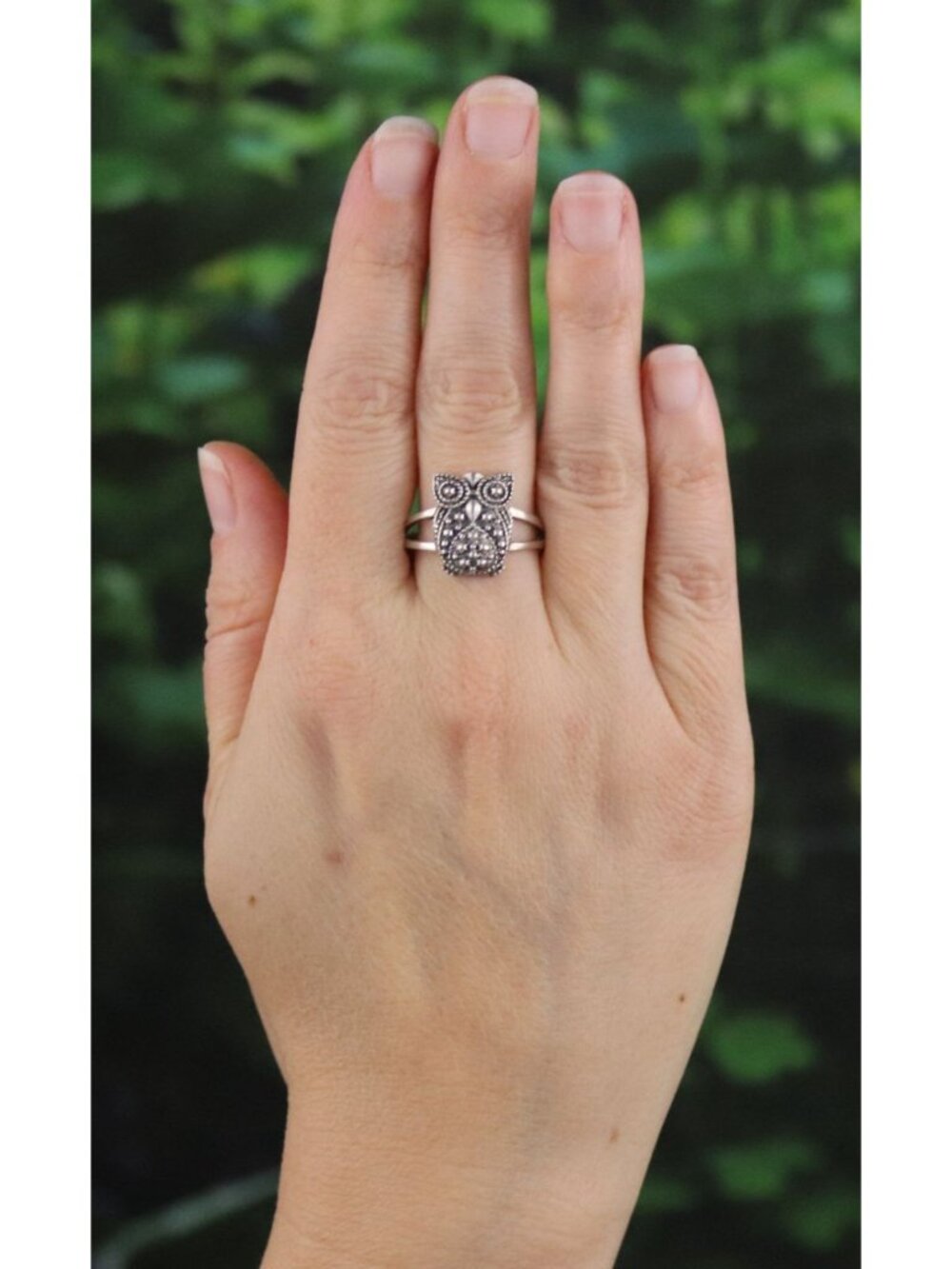 Sterling Silver Owl Ring Size 8 3/4 - Picture 2 of 7